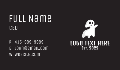 Spooky Halloween Ghost Business Card