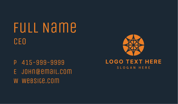 Orange Star Pattern  Business Card Design Image Preview