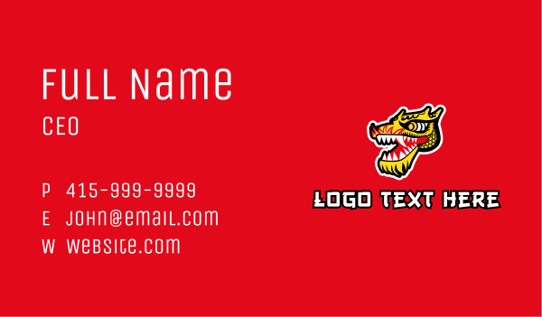 Chinese Dragon Head Business Card Design Image Preview