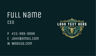 Classic Bull Ornamental Business Card Image Preview