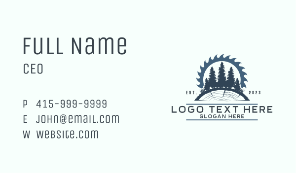 Forest Woodcutter Carpentry Business Card Design Image Preview