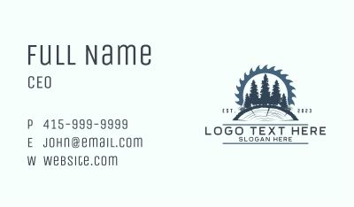 Forest Woodcutter Carpentry Business Card Image Preview