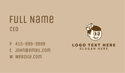 Waiter Hat Guy Cartoon Business Card Image Preview