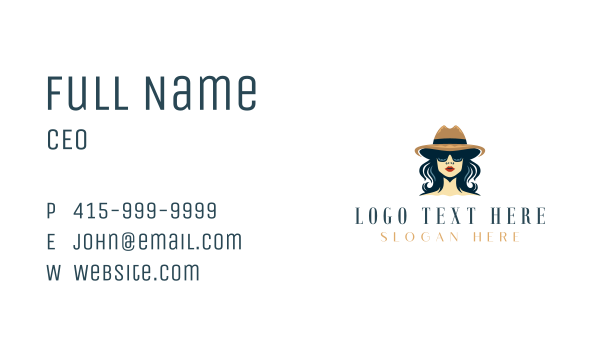 Feminine Hat Style Business Card Design Image Preview