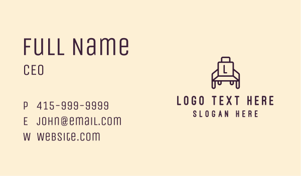 Chair Furniture Letter Business Card Design Image Preview