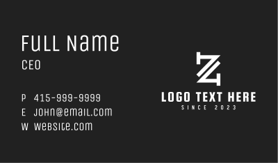 Construction Letter Z Business Card Image Preview