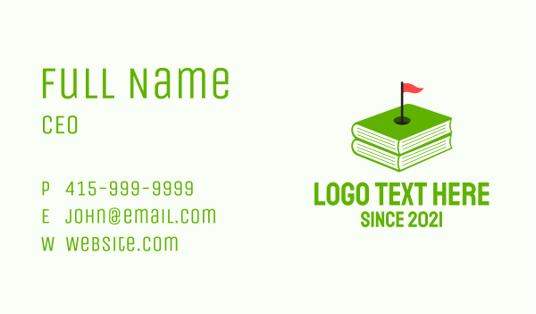 Golf Training Book Business Card Design Image Preview