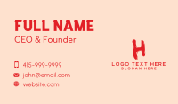 Liquid Soda Letter H Business Card Image Preview