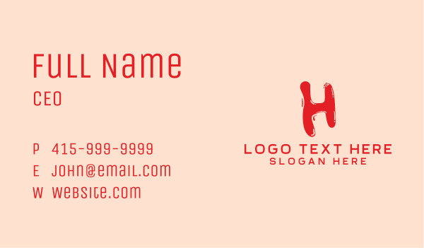 Liquid Soda Letter H Business Card Design Image Preview