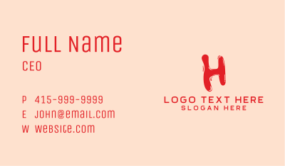 Liquid Soda Letter H Business Card Image Preview