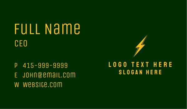 Voltage Electrical Energy  Business Card Design Image Preview