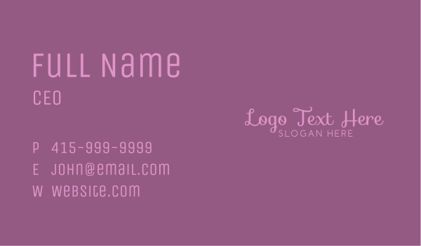 Elegant Cosmetic Wordmark Business Card Design Image Preview
