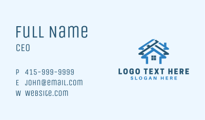 Blue Home Roofing Business Card Image Preview