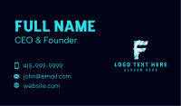 Futuristic Glitch Letter F Business Card Image Preview