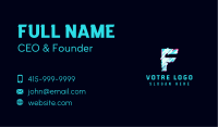 Futuristic Glitch Letter F Business Card Image Preview