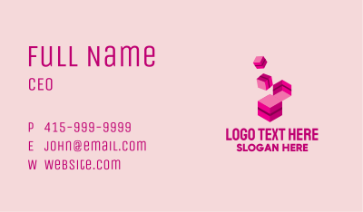 Isometric Building Block Business Card Image Preview