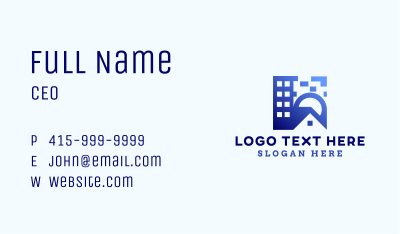 Gradient Blue House Business Card Image Preview