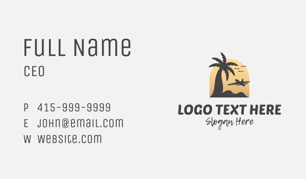 Tropical Beach Travel Business Card Design Image Preview