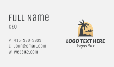 Tropical Beach Travel Business Card Image Preview
