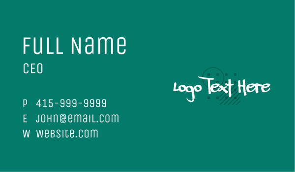 White Graffiti Wordmark  Business Card Design Image Preview