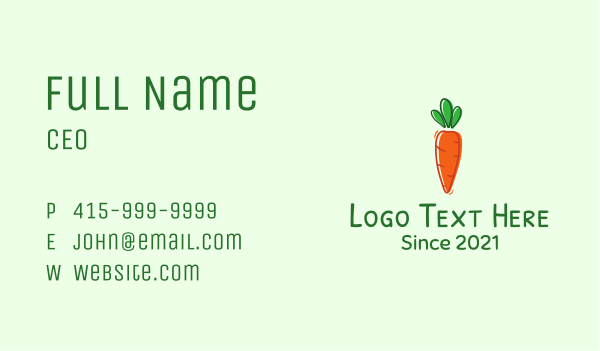 Carrot Vegetable Business Card Design Image Preview
