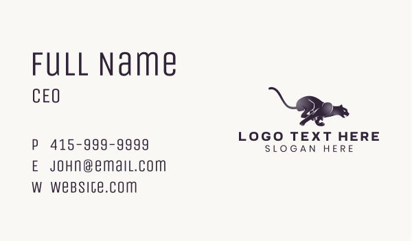 Gradient Animal Panther Business Card Design Image Preview