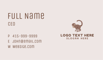 Brown Monkey Animal  Business Card Image Preview