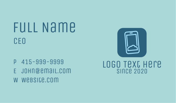 Phone Cloud Storage Business Card Design Image Preview