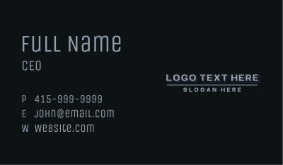 Gray Business Wordmark Business Card Image Preview