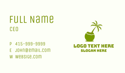 Island Coconut Tree Business Card Image Preview