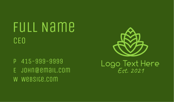 Symmetrical Organic Plant Business Card Design Image Preview