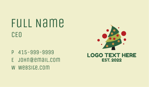 Christmas Tree Bauble Business Card Design Image Preview
