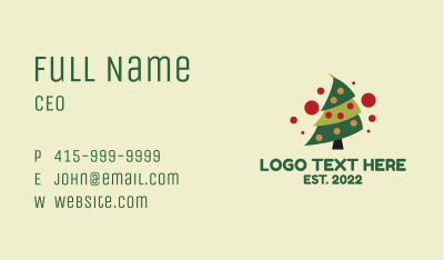 Christmas Tree Bauble Business Card