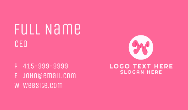 Pink Letter W Business Card Design Image Preview