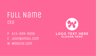 Pink Letter W Business Card Image Preview