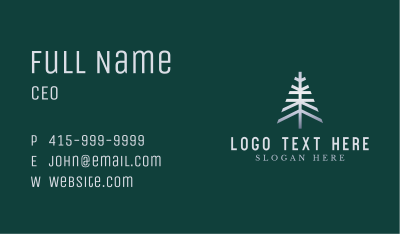 Metallic Pine Tree Nature Business Card Image Preview