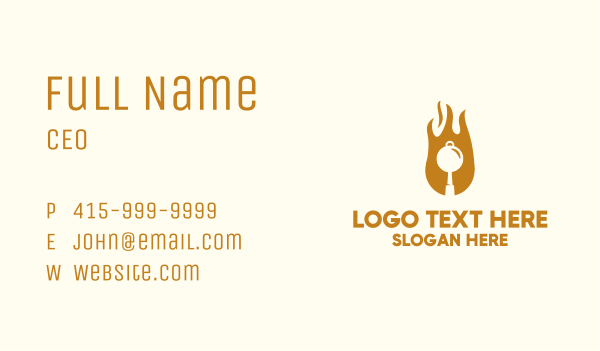 Flame Pan Restaurant Business Card Design Image Preview
