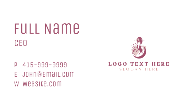 Floral Sexy Woman Business Card Design Image Preview