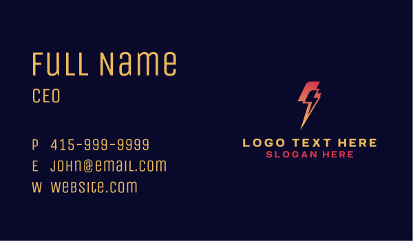 Thunder Energy Drink Business Card Design Image Preview