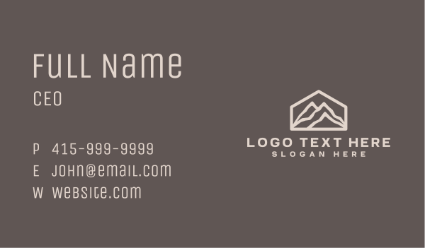 Outdoor Mountain Camp Business Card Design Image Preview