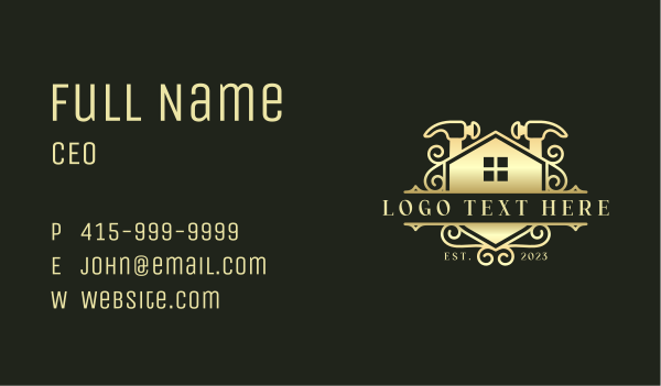 Carpentry Hammer Renovation Business Card Design Image Preview