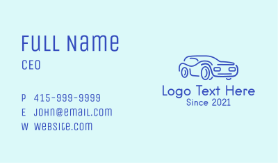 Blue Convertible Car  Business Card Image Preview