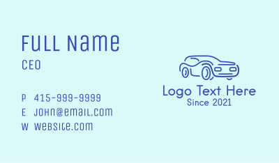 Blue Convertible Car  Business Card