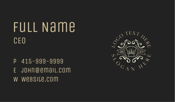 Gourmet Chef Restaurant Business Card Design Image Preview