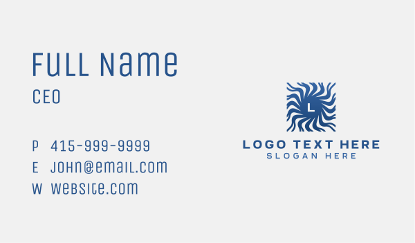 Aqua Wave Lettermark Business Card Design Image Preview
