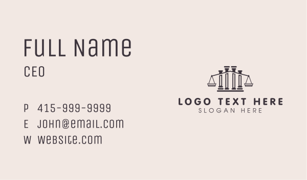 Column Law Scale Business Card Design Image Preview