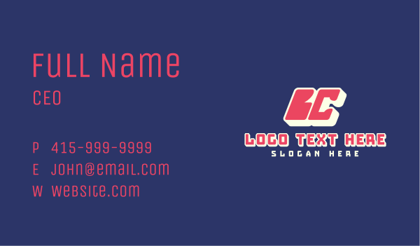 Streetwear Clothing Letter BC Business Card Design Image Preview