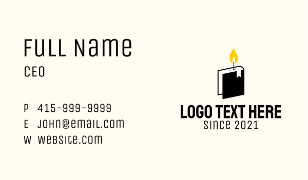 Candle Notebook Business Card Design Image Preview