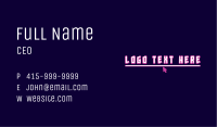 Neon Cursor Wordmark  Business Card Image Preview