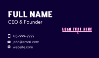 Neon Cursor Wordmark  Business Card Preview